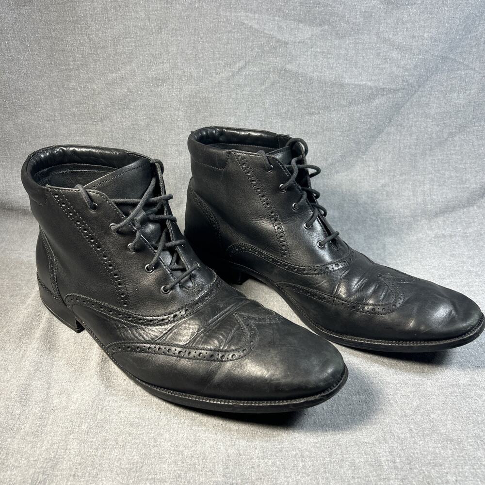 Cole Haan Williams Wingtip Chukka Boots Mens 15 M Black Leather C20285